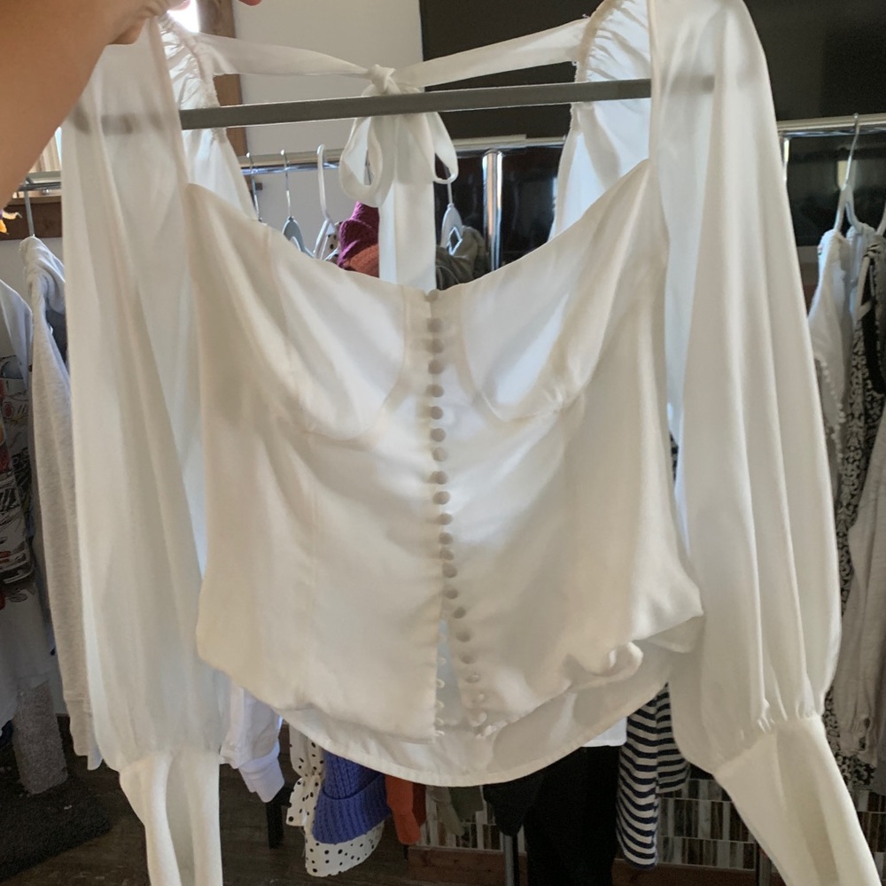 ASOS open back, button up blouse